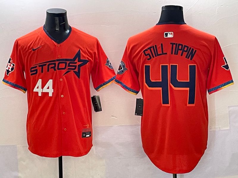 Men Houston Astros #44 Still Tippin Orange Fourth generation Joint Name 2025 Nike MLB Jersey style 3
